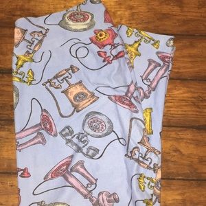 Lularoe Blue Telephone TC Leggings